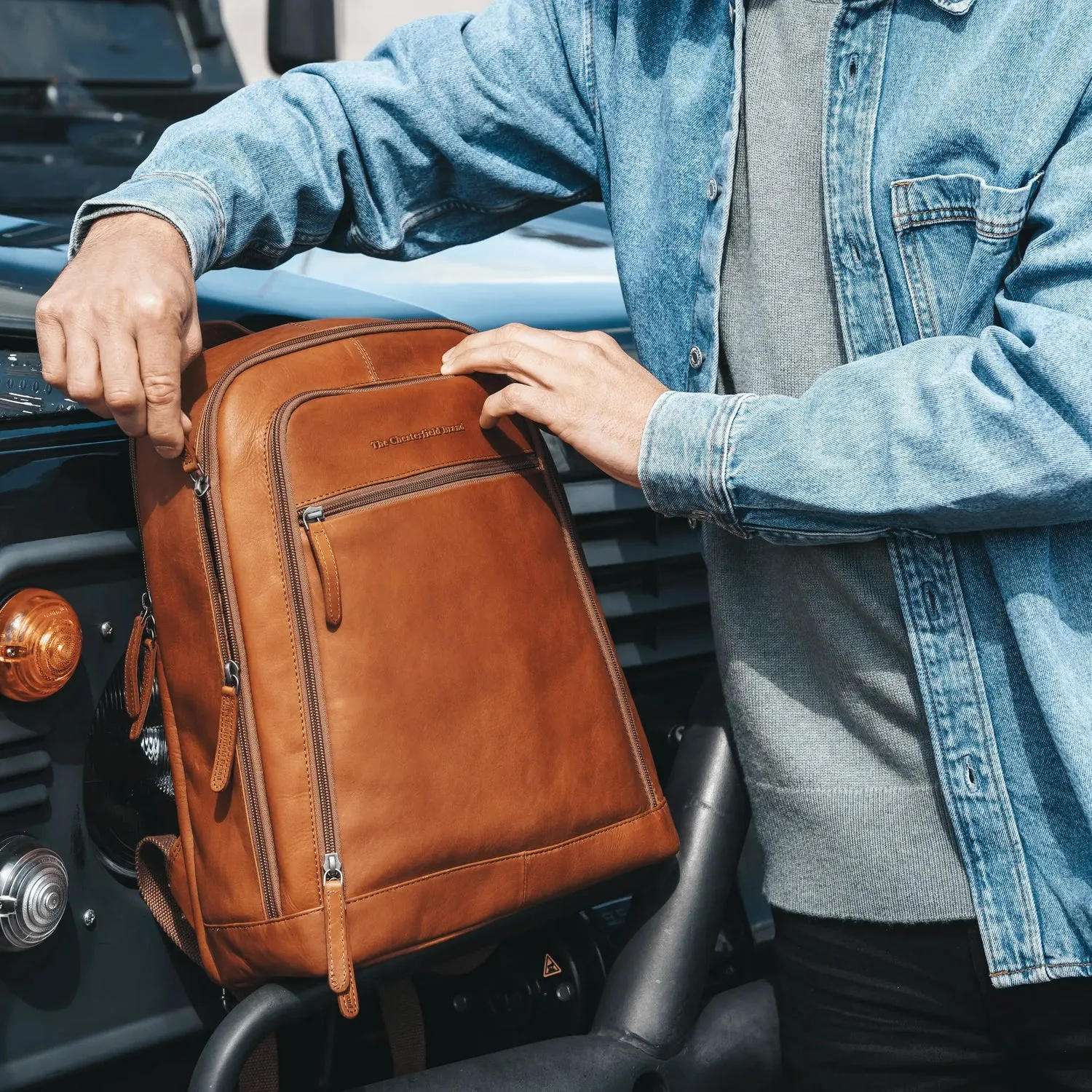 The Chesterfield Brand Sac à dos/ordi 14" cuir "Detroit" – Image 3